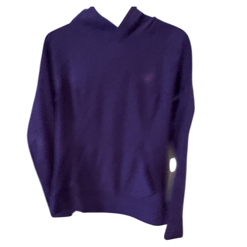 The North Face Womens Purple Ribbed Fleece Pullover Hoodie ATVB S P F11